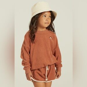 Rylee and cru Terracotta rainbow crewneck 12/18 nwt